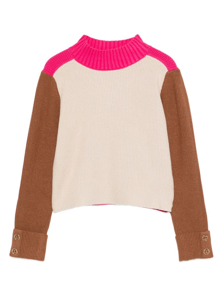  Twinset Kids Colour-block Ribbed Sweater - Neutrals 