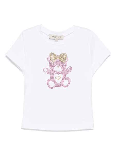  Twinset Kids Crystal-embellished T-shirt - White 
