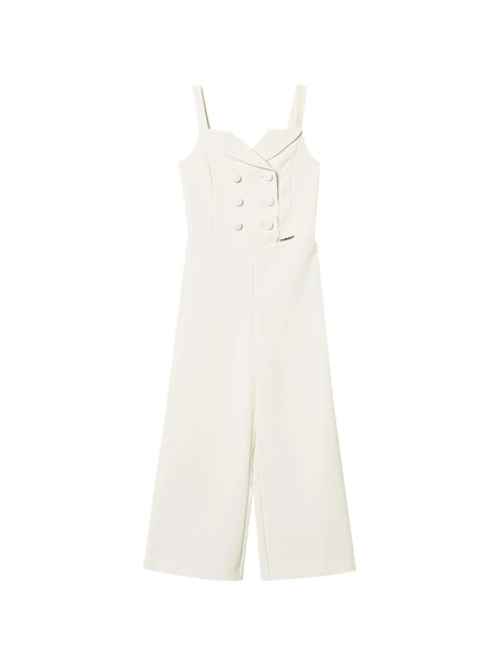  Twinset Kids Double-breasted Jumpsuit - White 