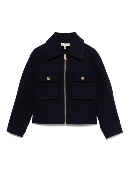  Twinset Kids Flap-pocket Zip-front Jacket - Blue 