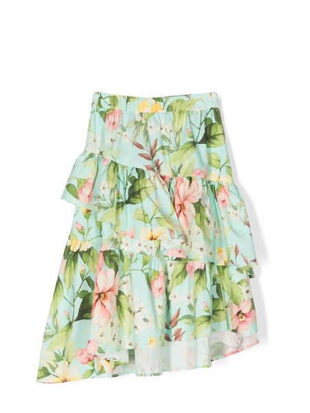  Twinset Kids Floral-print Mini Skirt - Green 