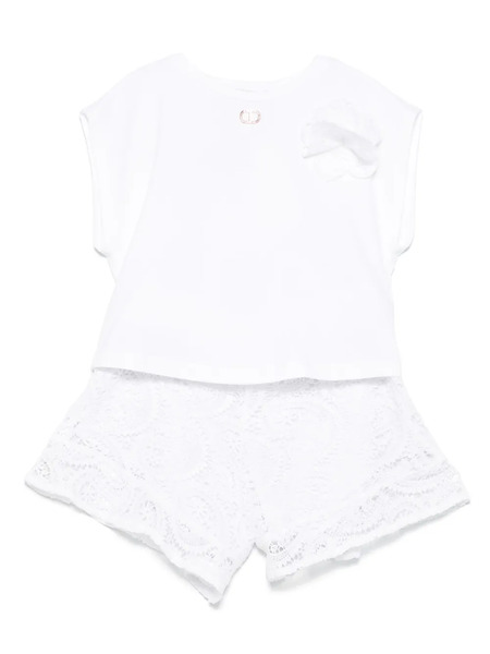  Twinset Kids Lace Shorts Set - White 