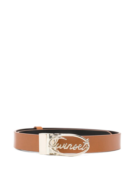  Twinset Kids Logo Buckle Belt - Brown 