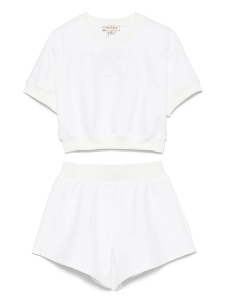  Twinset Kids Logo-embossed Shorts Set - White 