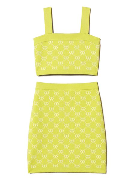  Twinset Kids Logo-intarsia Skirt Set - Yellow 