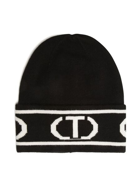  Twinset Kids Logo-jacquard Beanie - Black 