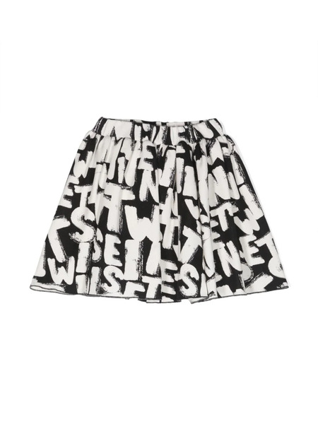  Twinset Kids Logo-print Flared Skirt - Black 