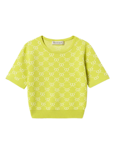  Twinset Kids Monogram Jacquard Top - Yellow 