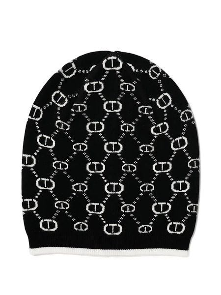  Twinset Kids Monogram-pattern Beanie - Black 
