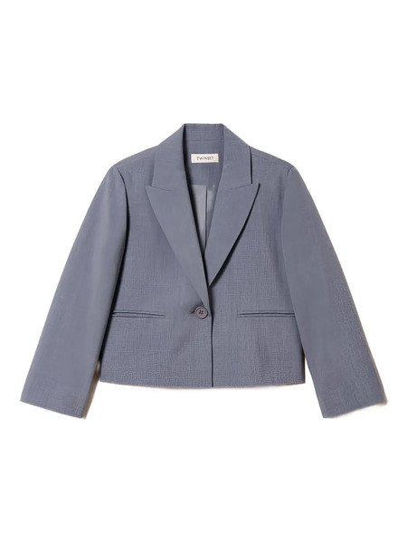  Twinset Kids Notched Single-button Jacket - Grey 