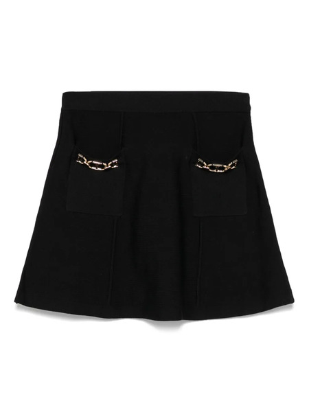  Twinset Kids Oval T-plaque Skirt - Black 