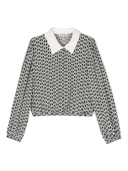  Twinset Kids Printed Crepe-de-chine Blouse - Black 