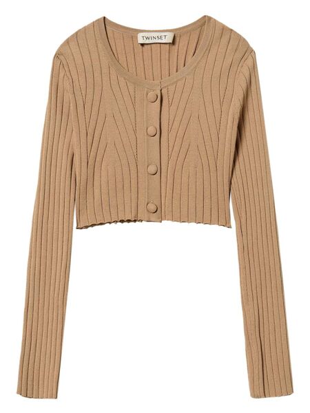  Twinset Kids Ribbed Cardigan - Neutrals 