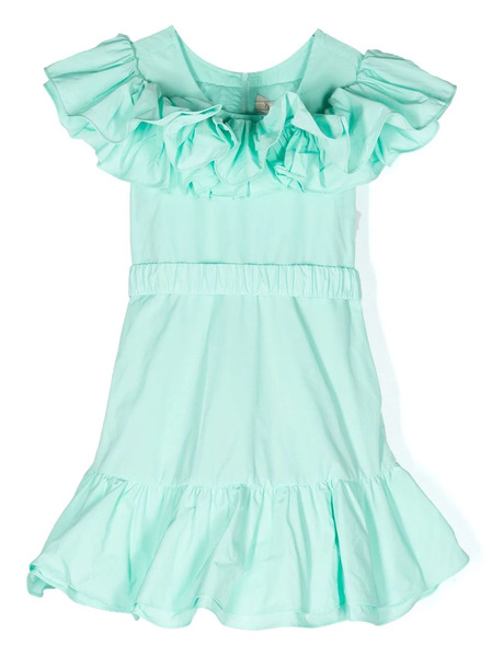  Twinset Kids Ruffle-trim Belted Dress - Green 