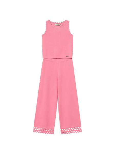  Twinset Kids Scalloped-trims Jumpsuit - Pink 