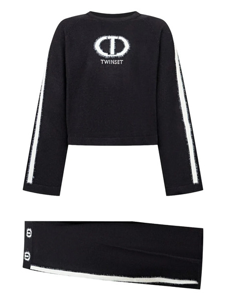  Twinset Kids Stripe Completo Tracksuit - Black 