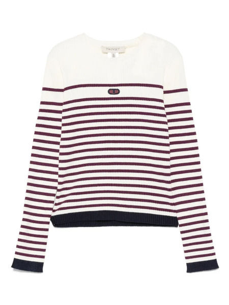 Twinset Kids Striped Ribbed Sweater - Neutrals 