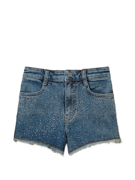 Twinset Kids Studded Denim Shorts - Blue 