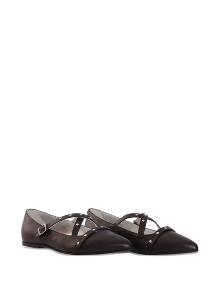  Twinset Kids Studded-strap Ballet Flats - Black 