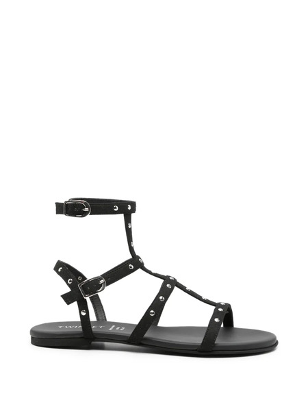  Twinset Kids Studded-strap Sandals - Black 