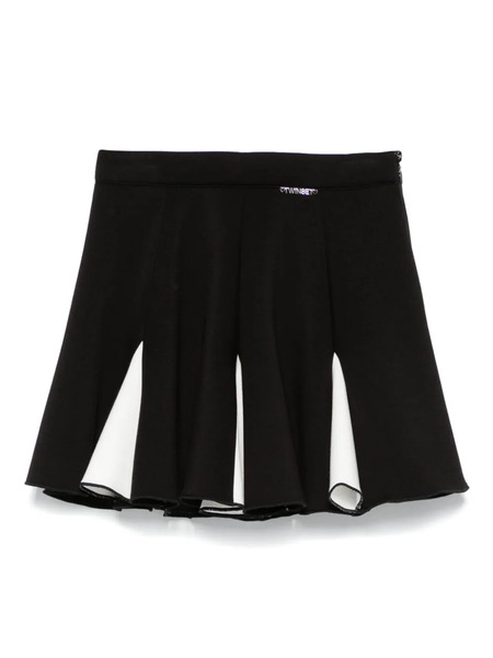  Twinset Kids Two-tone Scuba Skirt - Black 