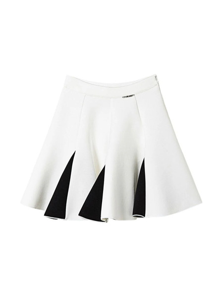  Twinset Kids Two-tone Scuba Skirt - White 