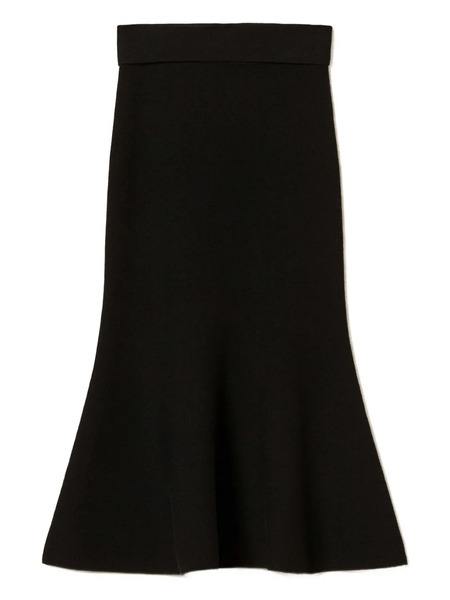  Twinset Knit Flared Midi Skirt - Black 