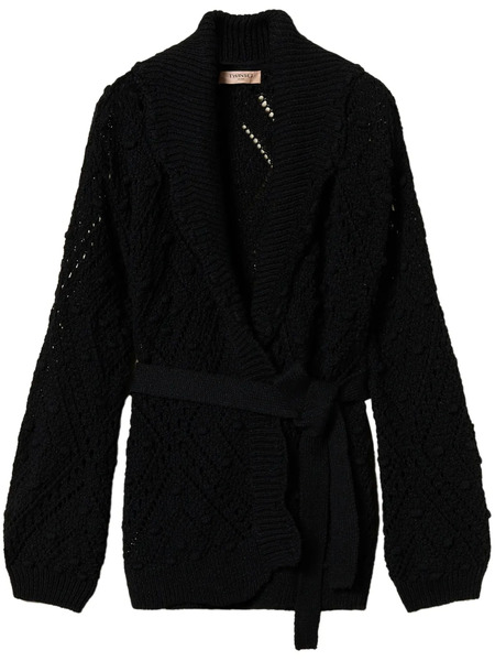  Twinset Knitted Cardigan With Belt - Black 