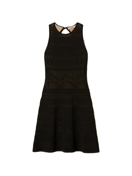  Twinset Knitted Open Back Dress - Black 