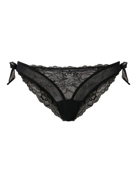  Twinset Lace Bow-detail Briefs - Black 