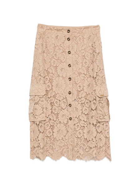 Twinset Lace-detail Pocket Midi Skirt - Neutrals 