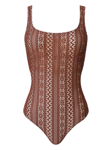  Twinset Lace-embellished Swimsuit - Brown 