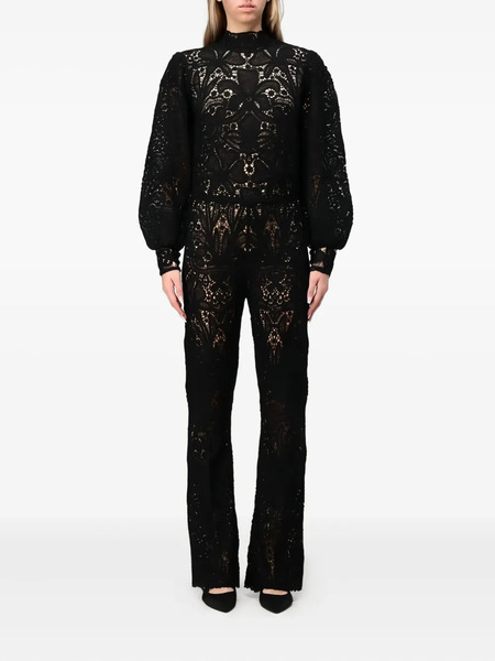  Twinset Lace High-neck Jumpsuit - Black 
