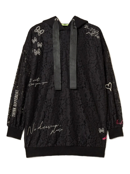  Twinset Lace Hoodie - Black 