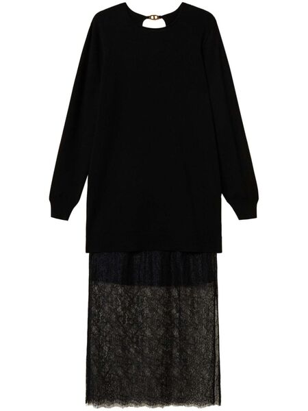  Twinset Lace-panelled Dress - 00006 Nero 
