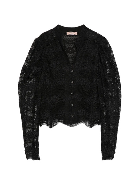  Twinset Lace Scalloped Blouse - Black 