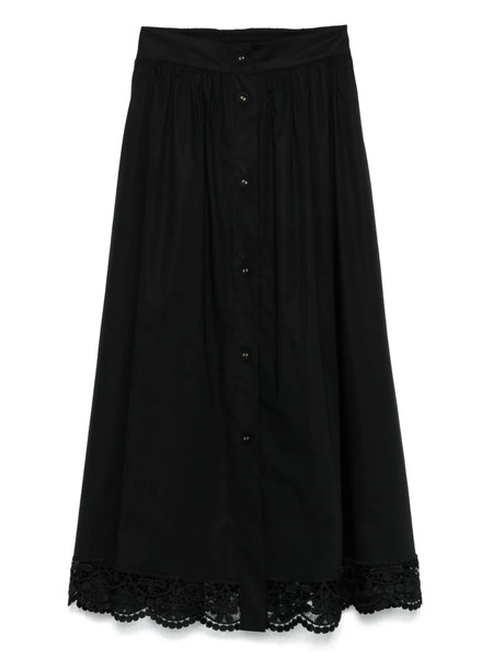  Twinset Lace-trim Midi Skirt - Black 