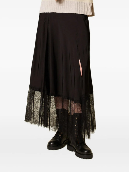 Twinset Lace-trimmed Maxi Skirt - Black 