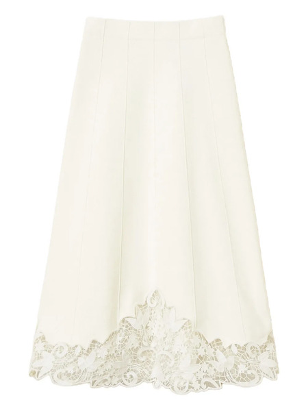  Twinset Lace-trimmed Midi Skirt - White 