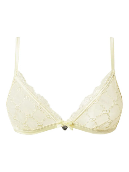  Twinset Lace-trimmed Triangle Bra - Yellow 