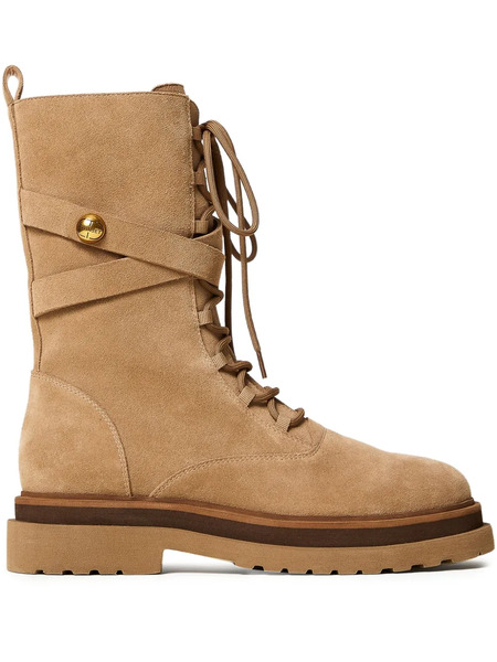  Twinset Lace-up Strap Boots - Neutrals 