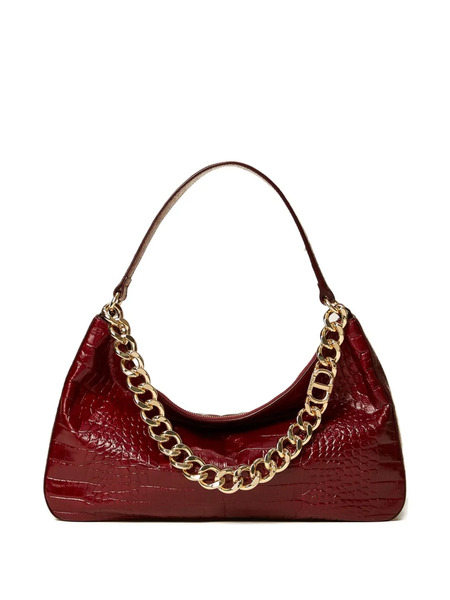 Twinset Liliane Crocodile-effect Chain Shoulder Bag - Red 
