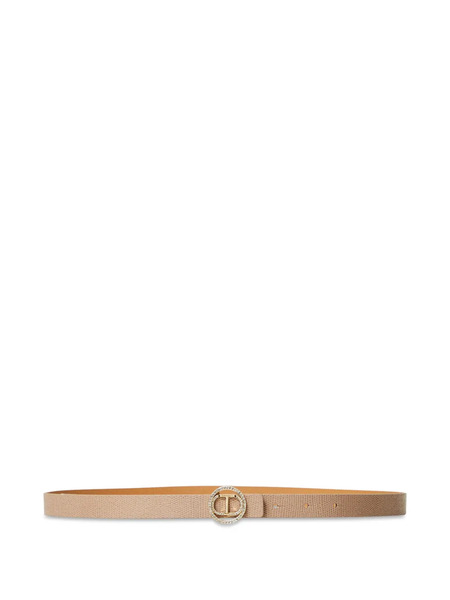  Twinset Lizard Skin-effect Leather Belt - Neutrals 