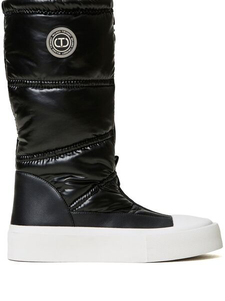  Twinset Logo-appliqué Padded Boots - Black 