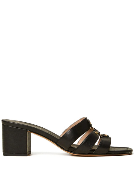  Twinset Logo-detail Leather Sandals - Black 