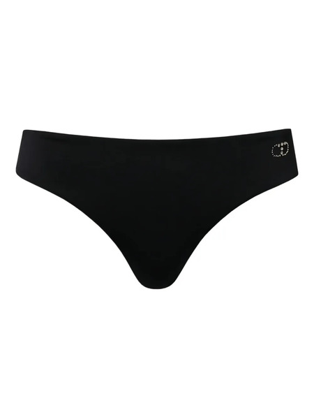  Twinset Logo-embellished Brazilian Bikini Bottom - Black 
