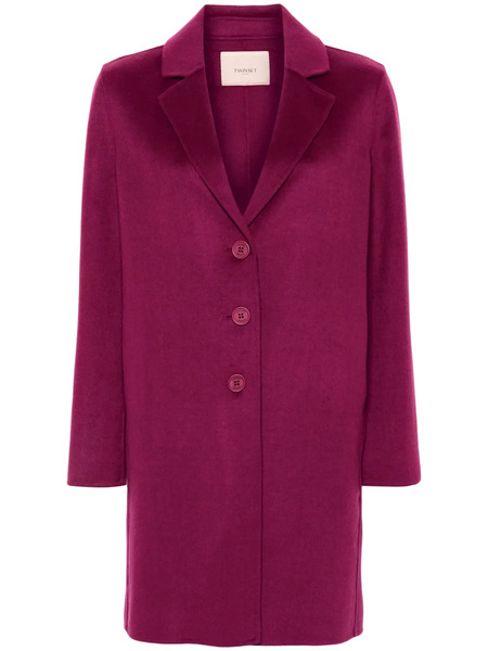  Twinset Logo-patch Coat - Pink 