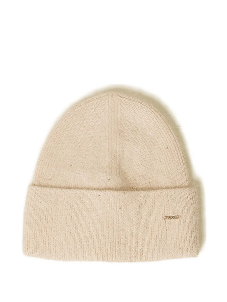  Twinset Logo-plaqe Beanie Hat - Neutrals 