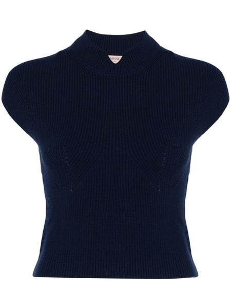  Twinset Logo Plaque Knitted Top - Blue 