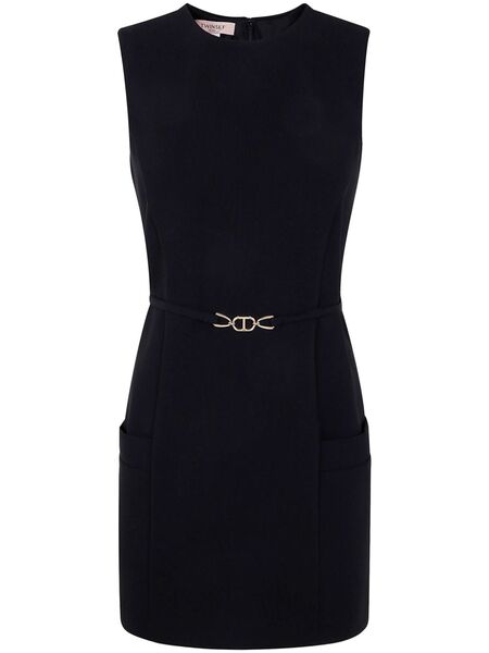  Twinset Logo-plaque Sleeveless Mini Dress - Black 